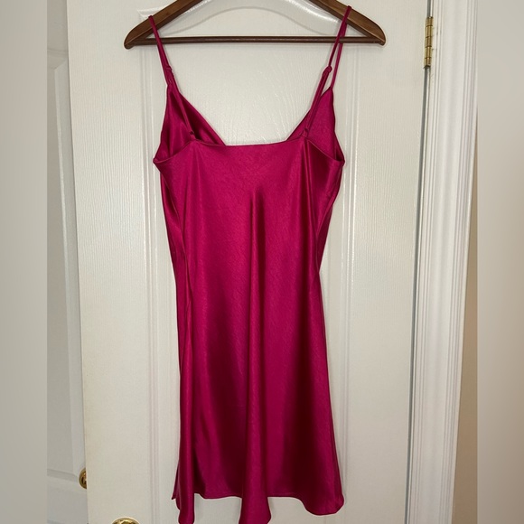Satin Mini Slip Dress with slit - Picture 2 of 4